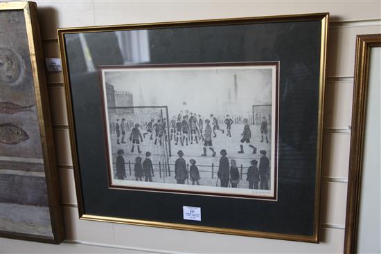 § Laurence Stephen Lowry (1887-1976) The Football Match 10.5 x 14.5in.